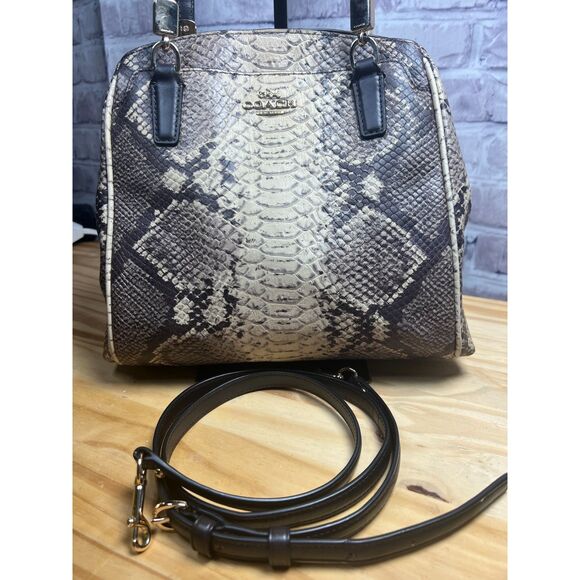 Coach Minetta Python Satchel with Crossbody Strap - Picture 2 of 15